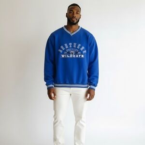 Vintage Pro Player Mens Size 2XL Kentucky Wildcats Blue Long Sleeve Pullover